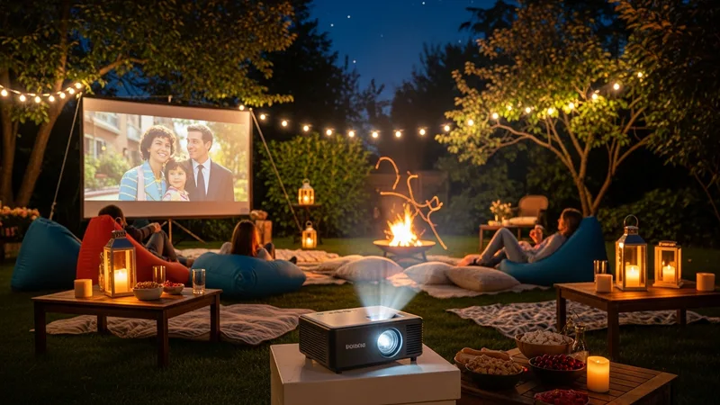 Vidéoprojecteur portable en utilisation nomade